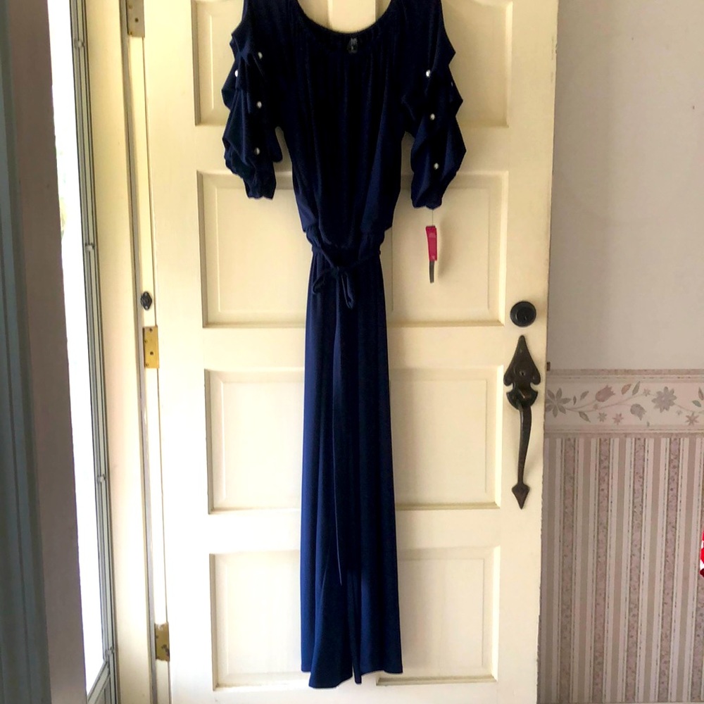 NWT MSK 1X Navy Jumpsuit